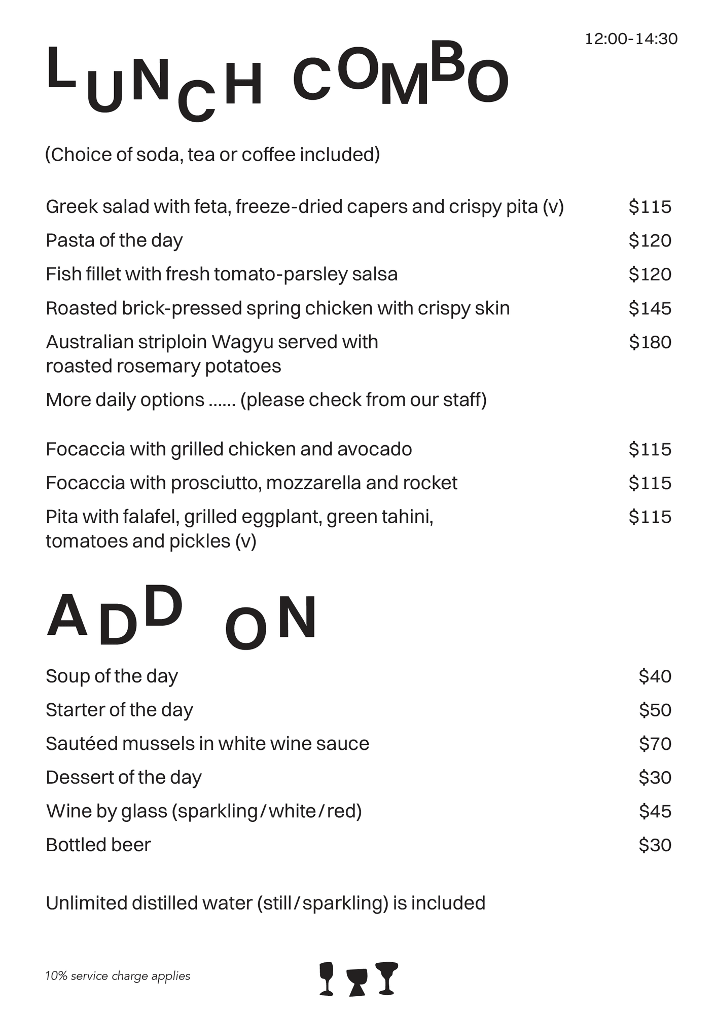 Set Lunch — CALICI menu